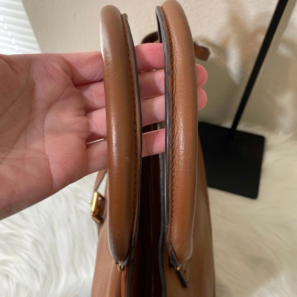 Vintage Authentic Burberry Leather House Check Harcourt Satchel CHINA MEDIUM - Picture 6 of 12